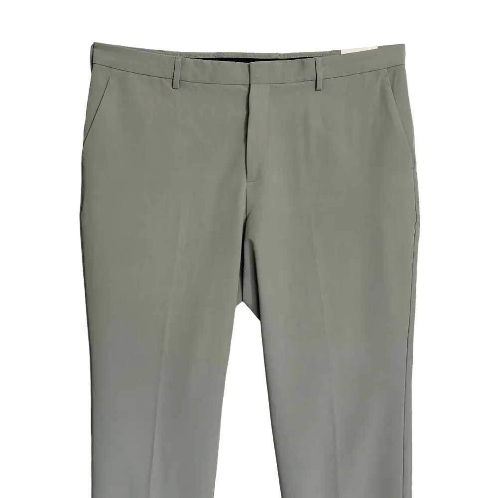 Perry Ellis Portfolio Pants Men's 40x30 Modern Fit Dress Pant Chiseled Stone NEW